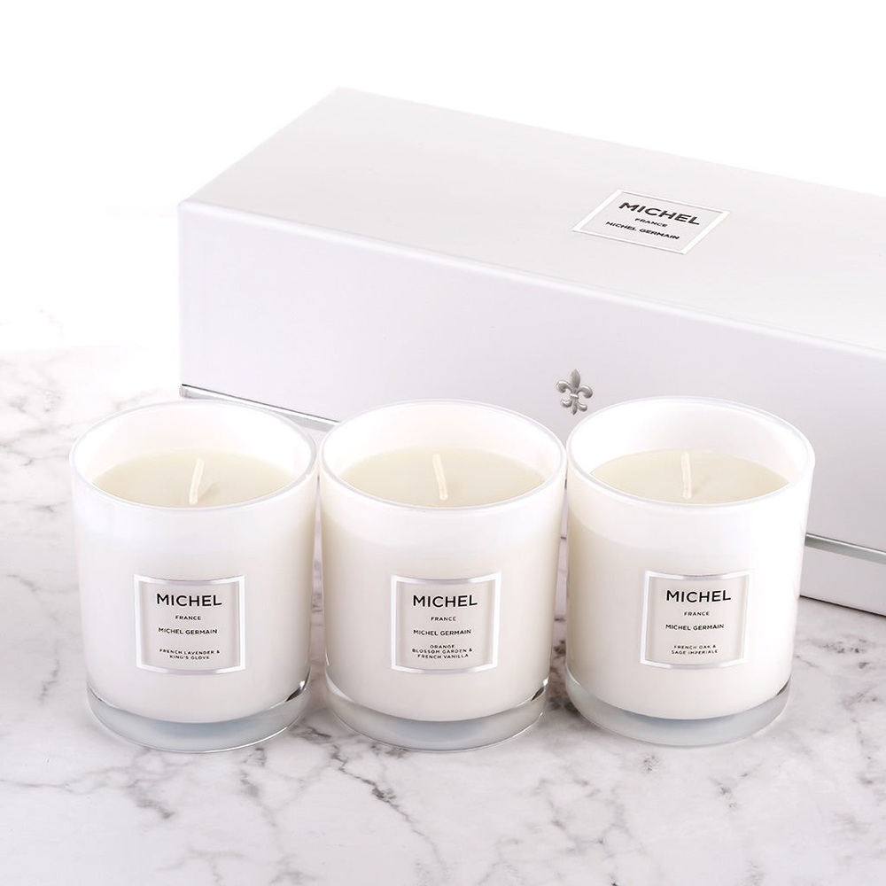 Michel Germain Candle Set of 3!Value $366 luxurious gift box Brand New Home gift